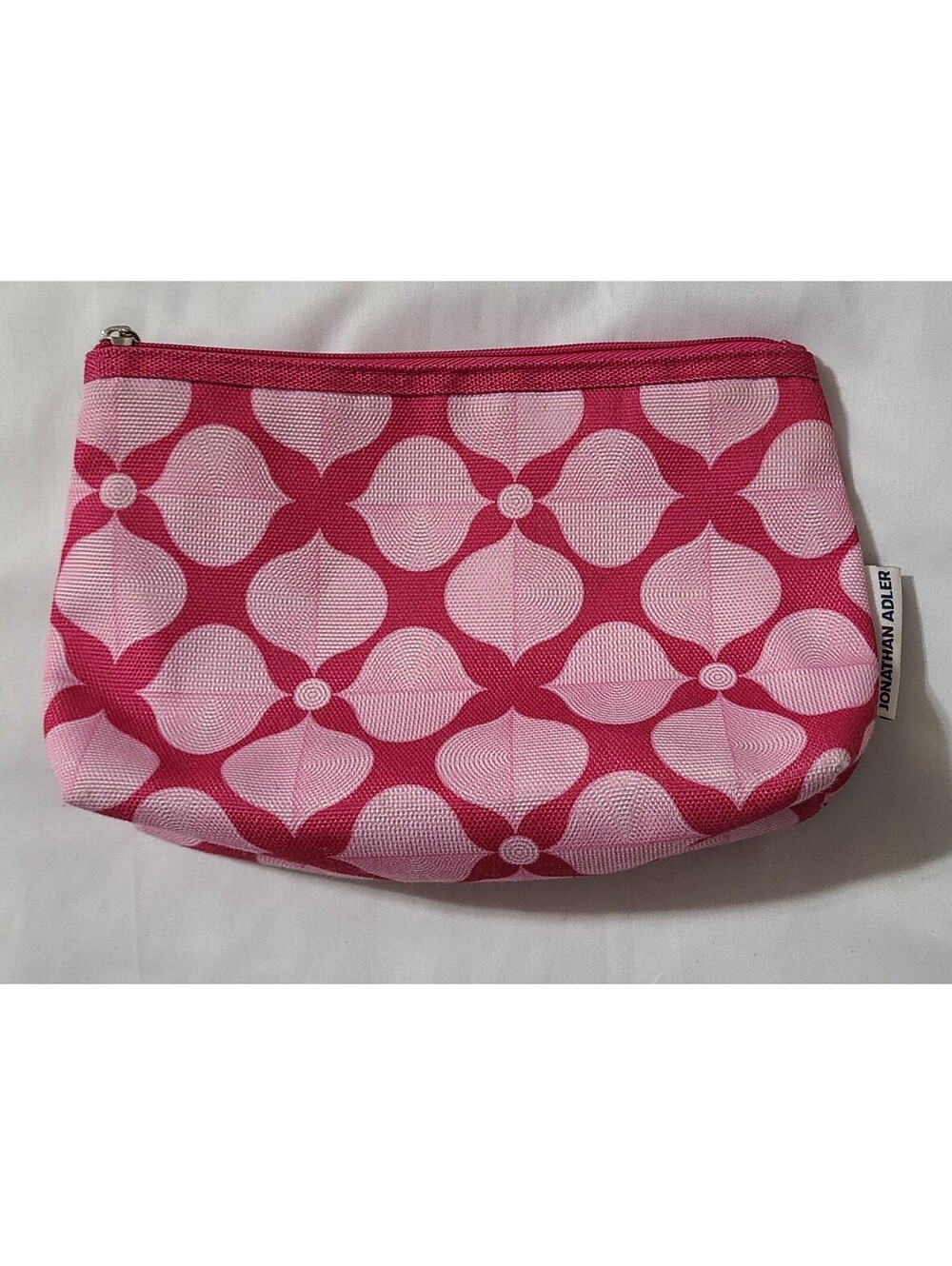 Jonathan Adler X Clinique Makeup Cosmetic Bag Sz 9x6 Pink Geometric Travel Pouch